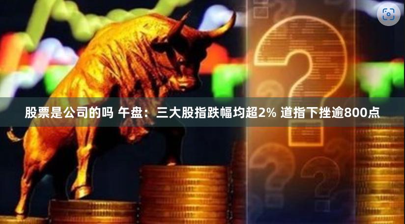 股票是公司的吗 午盘：三大股指跌幅均超2% 道指下挫逾800点