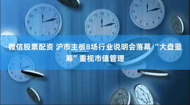 微信股票配资 沪市主板8场行业说明会落幕 “大盘蓝筹”重视市值管理