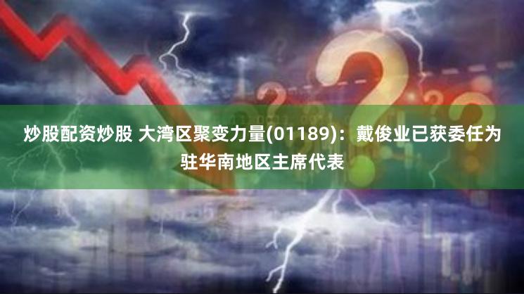 炒股配资炒股 大湾区聚变力量(01189)：戴俊业已获委任为驻华南地区主席代表